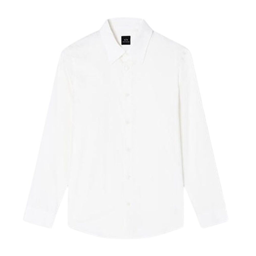 Armani Exchange Mens Textured Point Collar Shirt / Off White